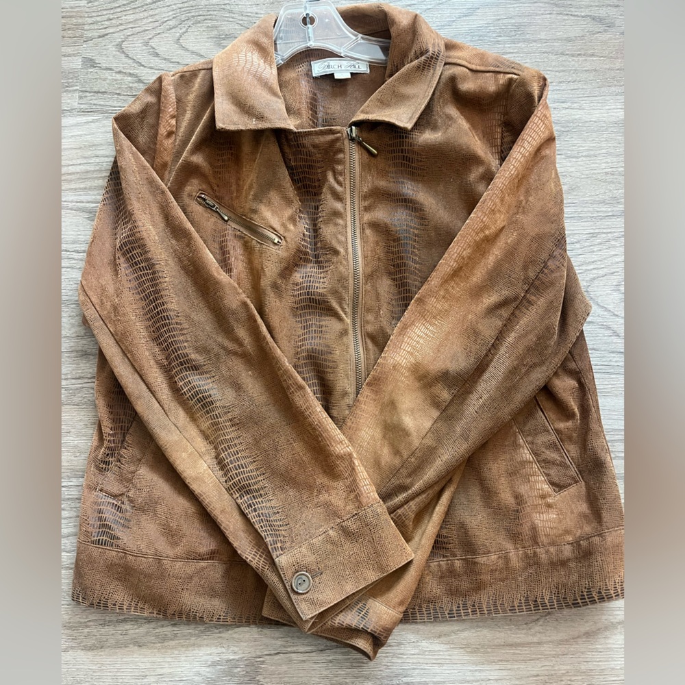 Brown Textured Women's Jacket
